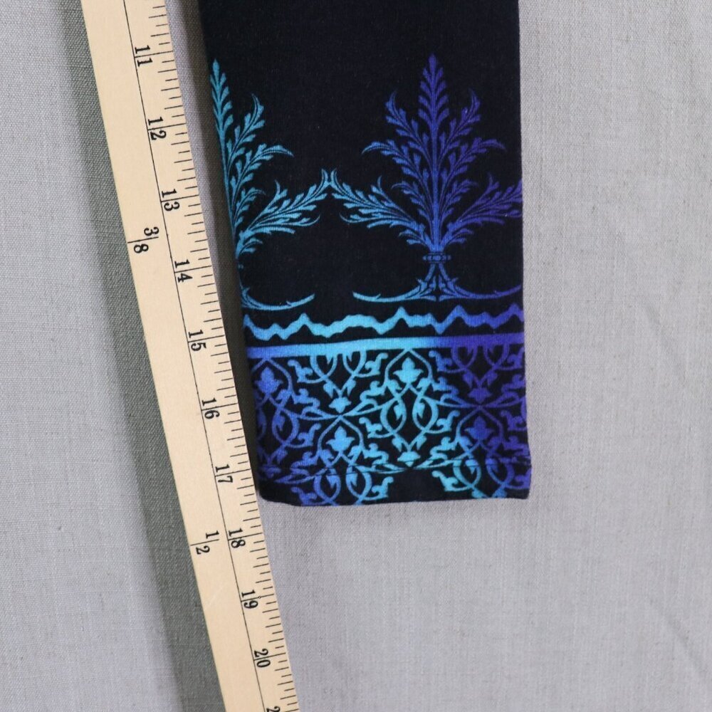 Pashma Arte Hoodie Women’s M Black Blue Cotton Fleece Hand Dyed Print NWT - Picture 14 of 16